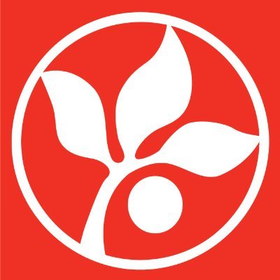 white seedling clipart on red background